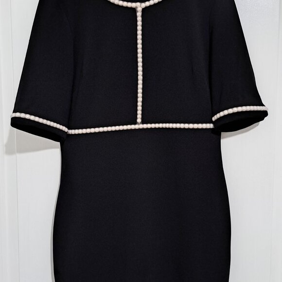Karl Lagerfeld Black Dress with White Pearls - Picture 2 of 2